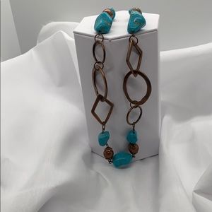 Copper Color Necklace with Turquoise accents